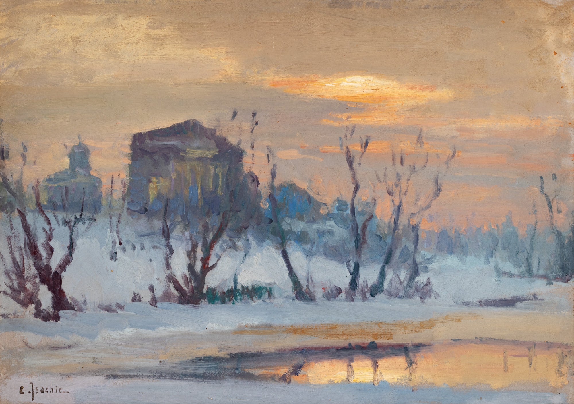 Constantin Isachie Popescu - Peisaj de iarnă
