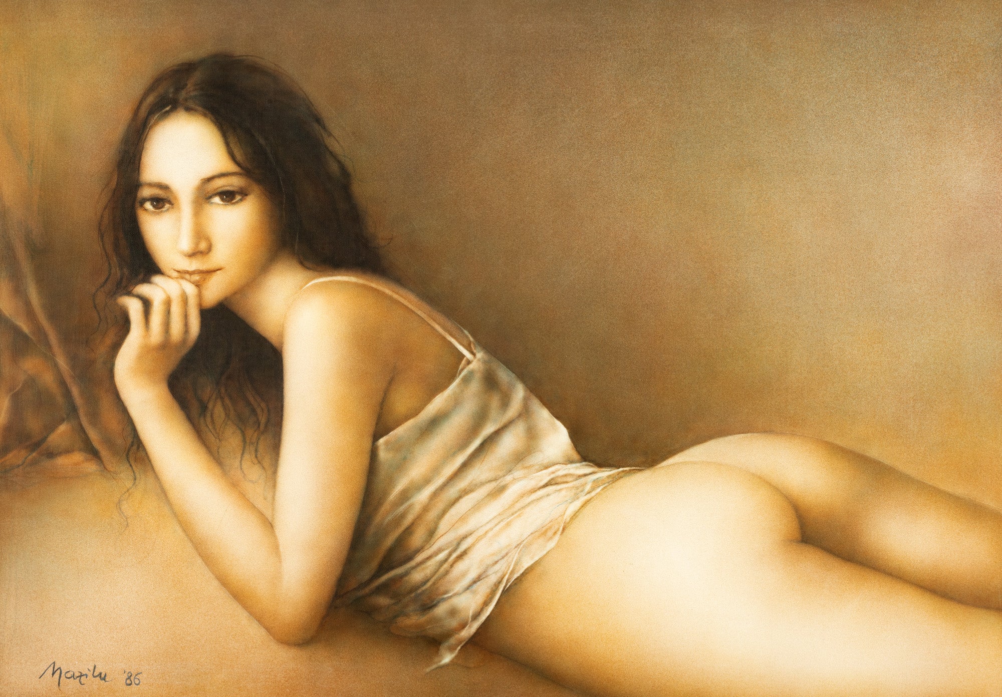 Georges Mazilu - Nu féminin sur le ventre - Artiss