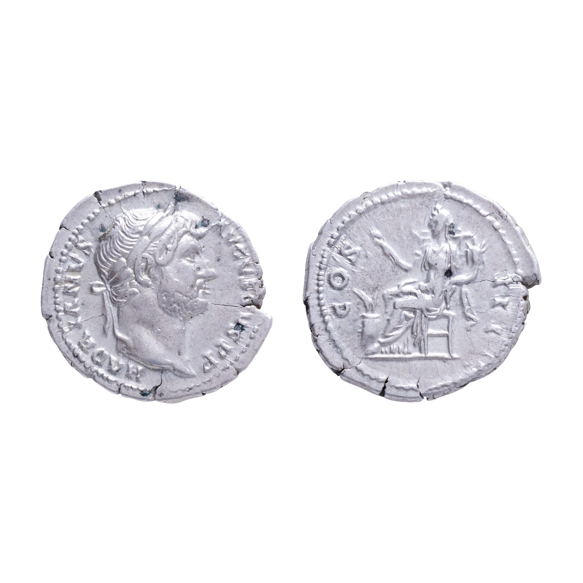 Monedă Denarius, Hadrian, tip Concordia, 124-125 e.n., argint (clasată Fond)