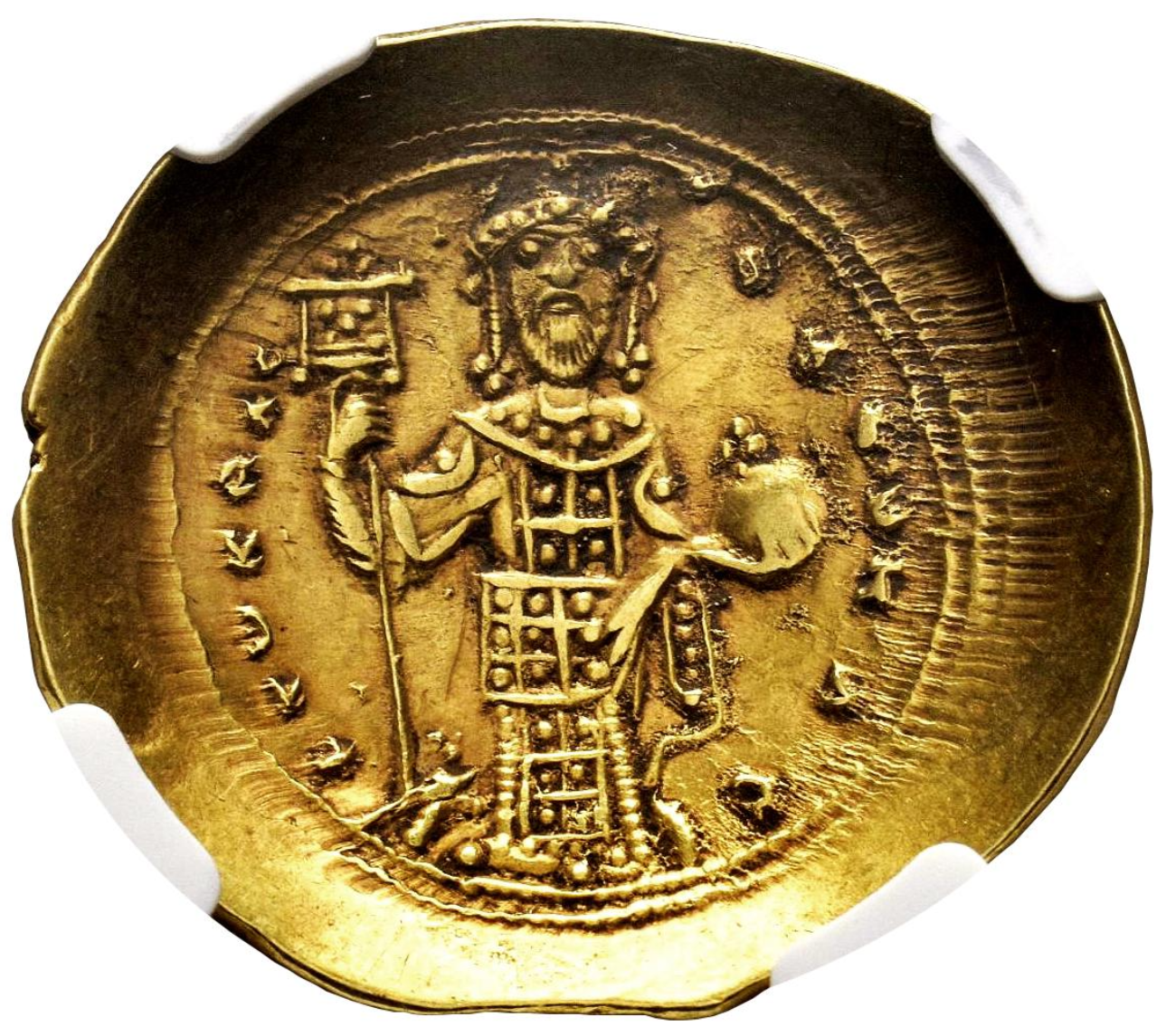 Monedă Nomisma Histamenon, Constantin al X-lea Ducas, Imperiul Bizantin, 1059-1067, aur (clasată fond)