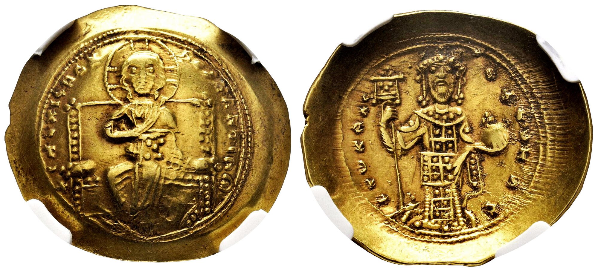 Monedă Nomisma Histamenon, Constantin al X-lea Ducas, Imperiul Bizantin, 1059-1067, aur (clasată fond)