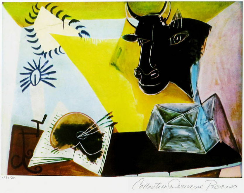 Pablo Picasso - Still Life with Candle ,Palette and Bull Head - Artiss