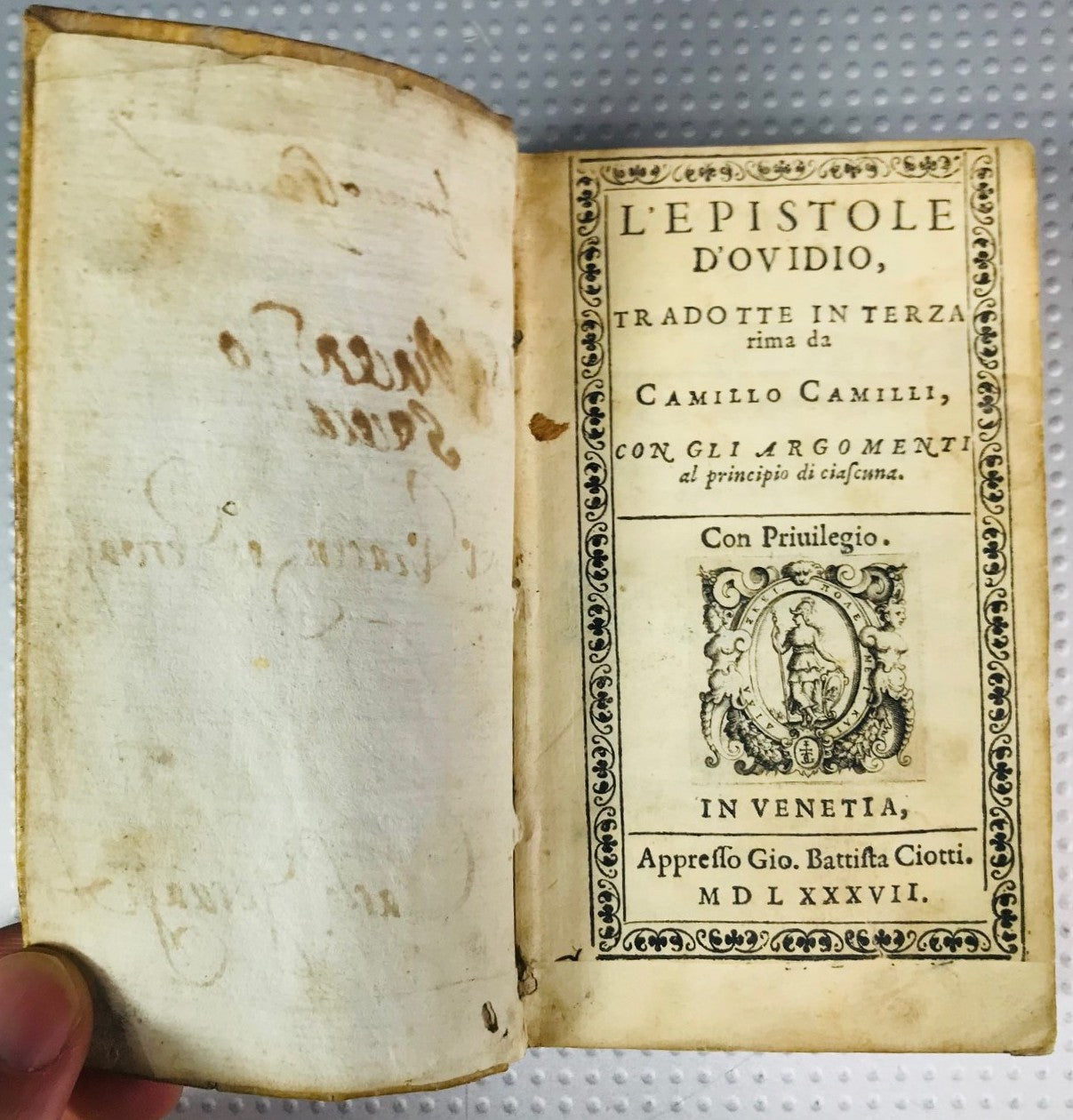 Epistolele lui Ovidiu. Venetia, 1587
