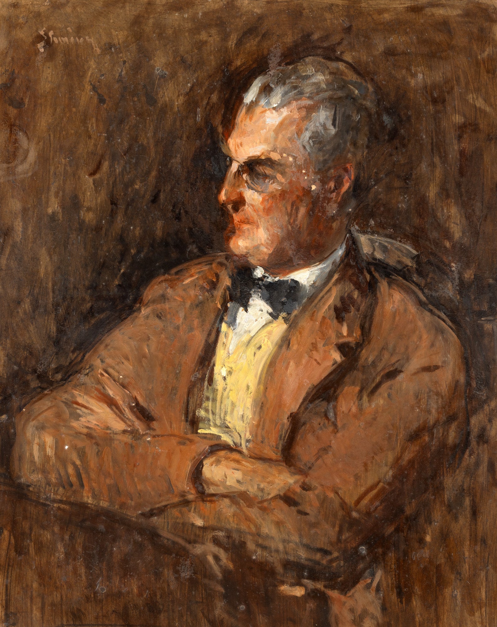 Eustatiu Stoenescu - Portrait d'homme en buste, au gilet jaune
