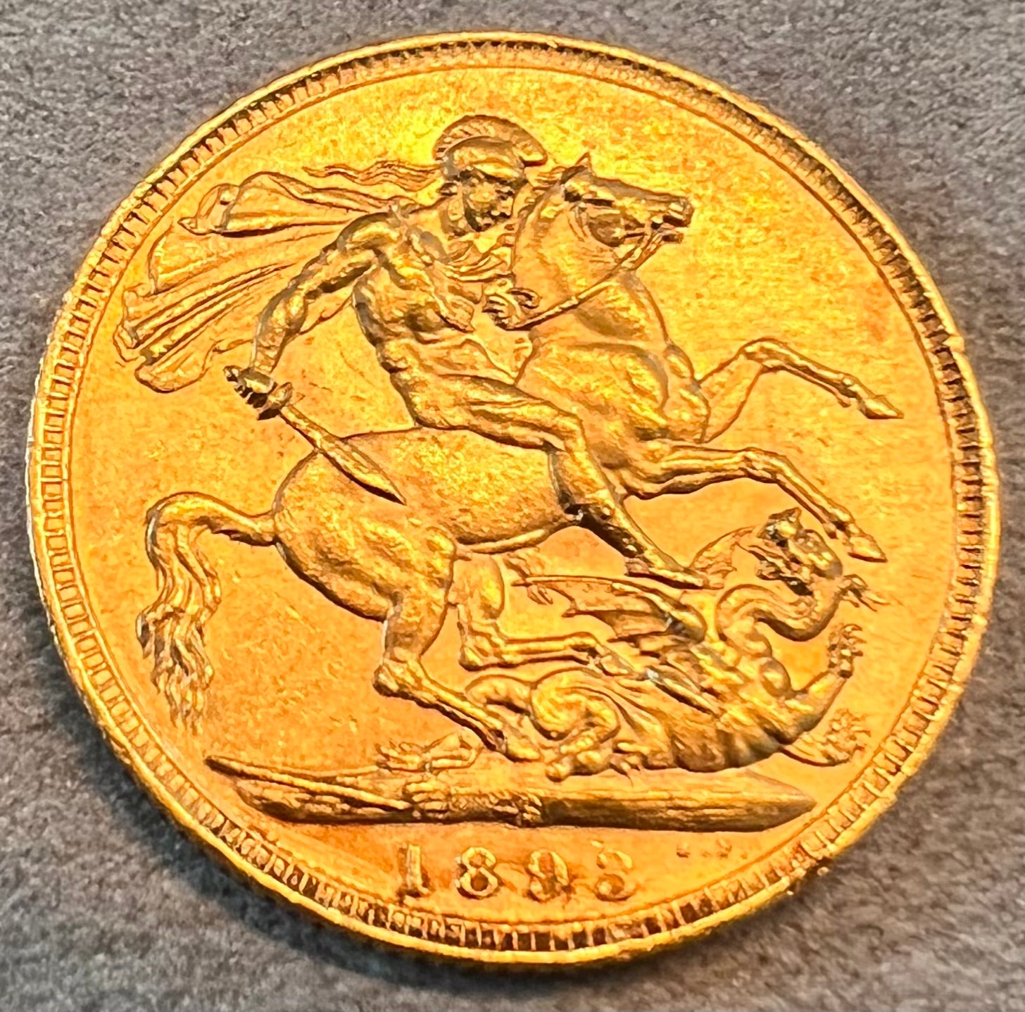 Monedă 1 Sovereign 1893, Victoria, Marea Britanie, aur - Artiss