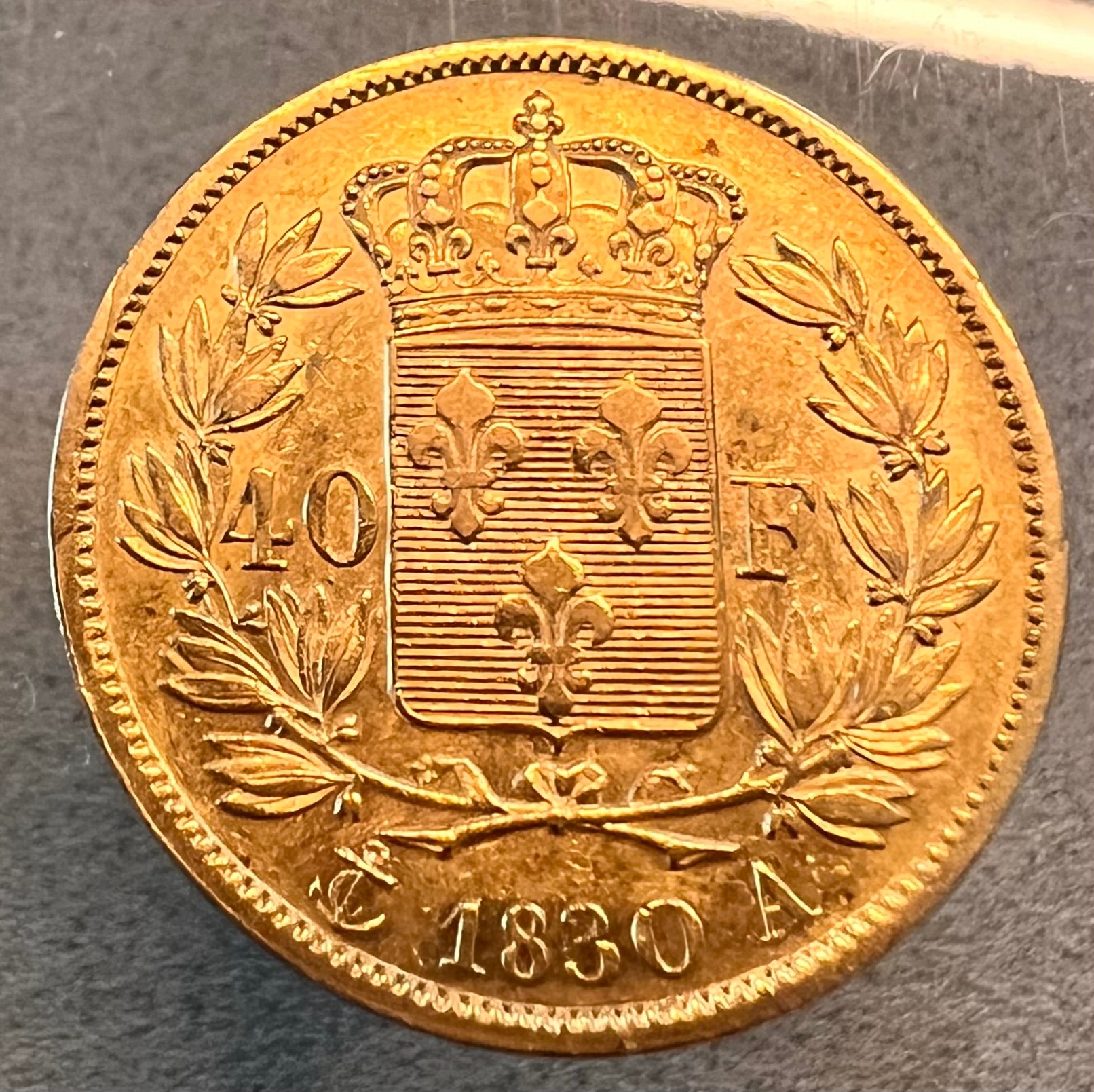 MONEDĂ 40 FRANCI 1830, Charles X, FRANȚA, AUR - Artiss