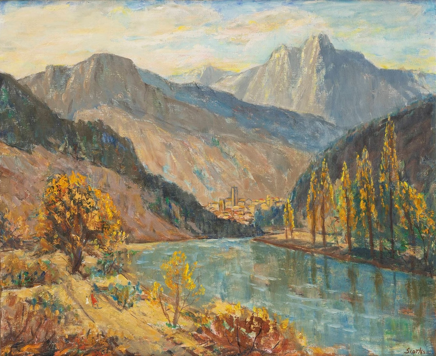 Paul Scorţescu - Le fleuve aux abords du village